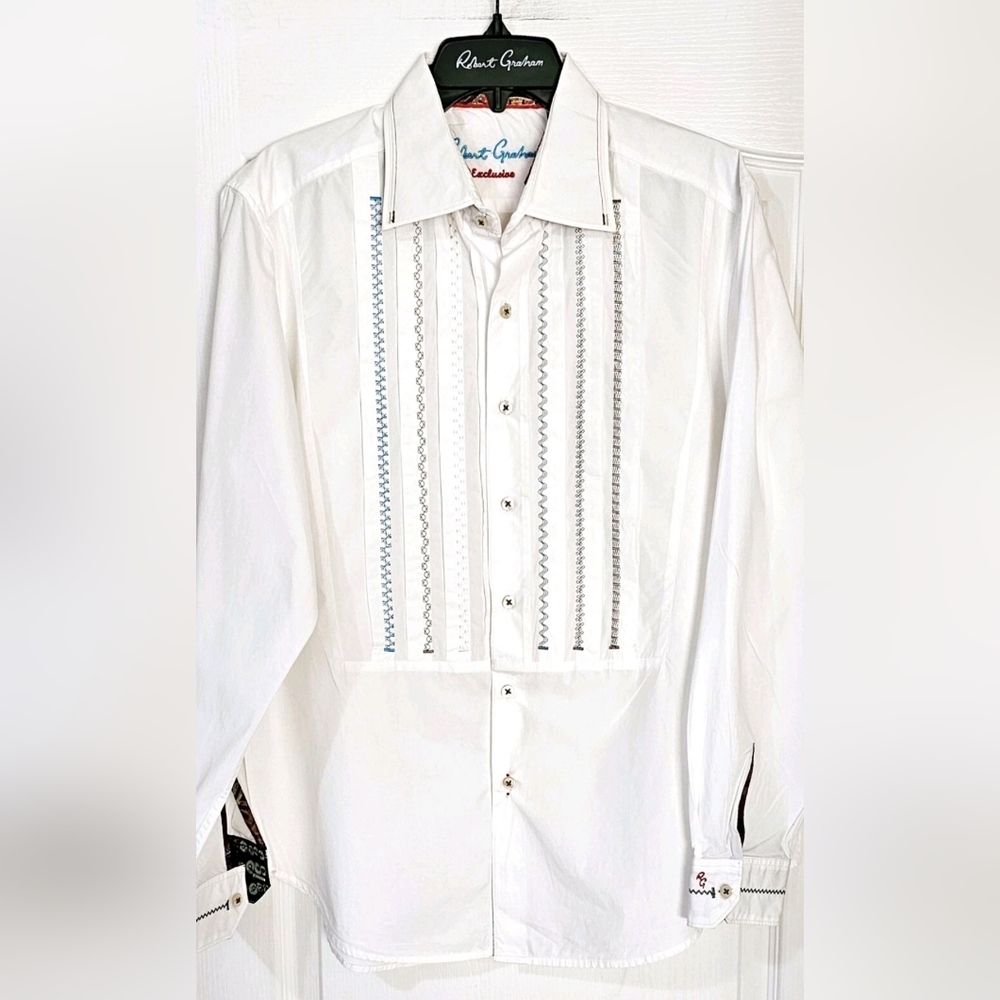Robert Graham White Shirt with Embroidery